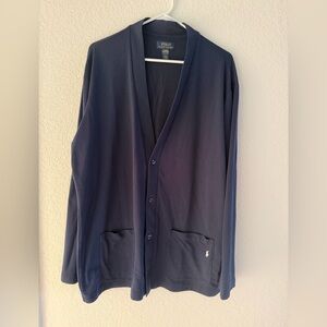 Polo Ralph Lauren Navy Mini Terry Sleepwear Cardigan - XL